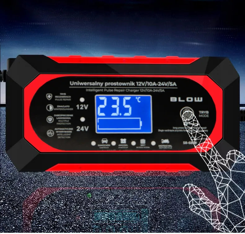 GALINGAS AUTOMATINIS AUTOMOBILINIS ĮKROVIKLIS AKUMULIATORIŲ REMONTAS 24V 12V 10A