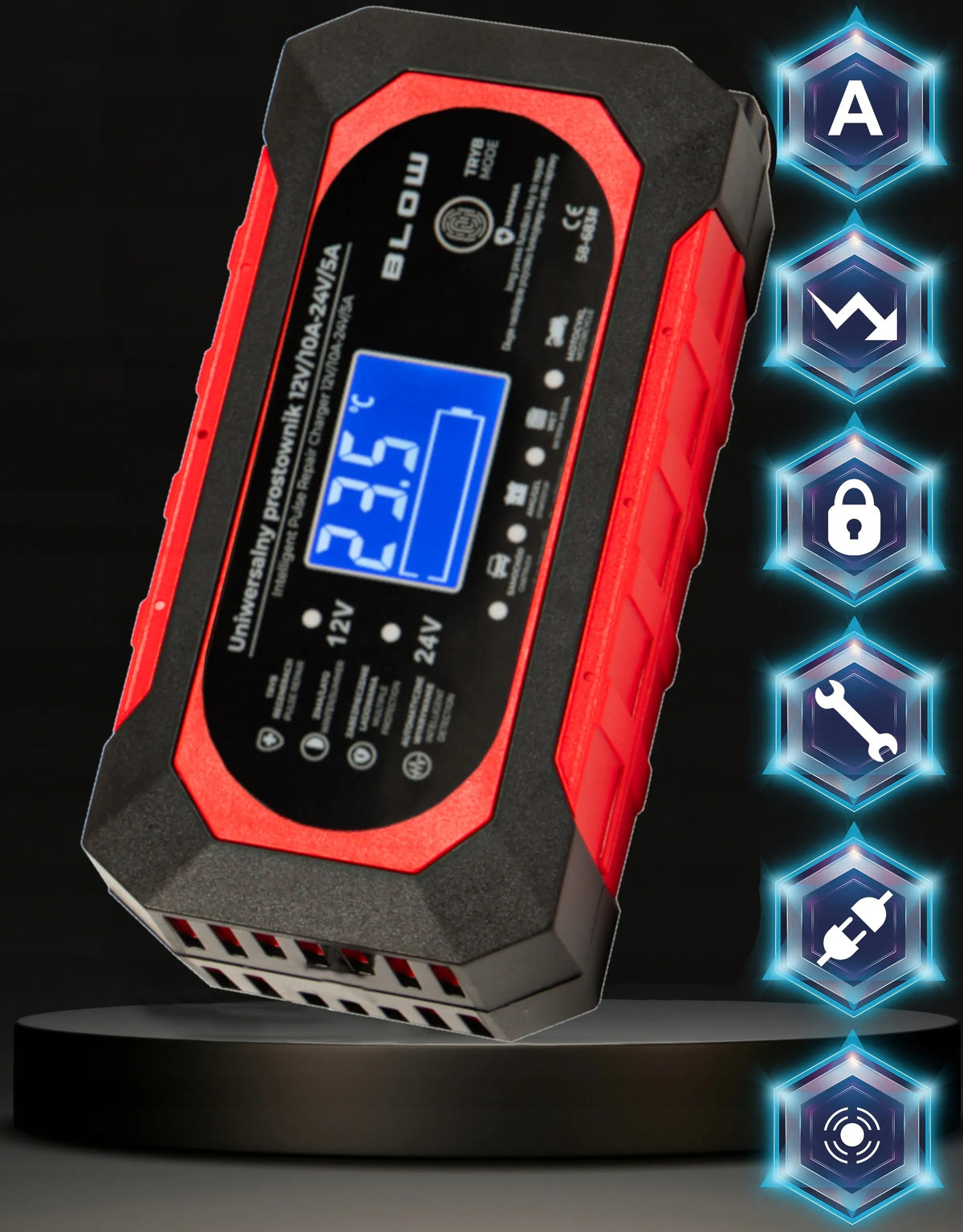 GALINGAS AUTOMATINIS AUTOMOBILINIS ĮKROVIKLIS AKUMULIATORIŲ REMONTAS 24V 12V 10A