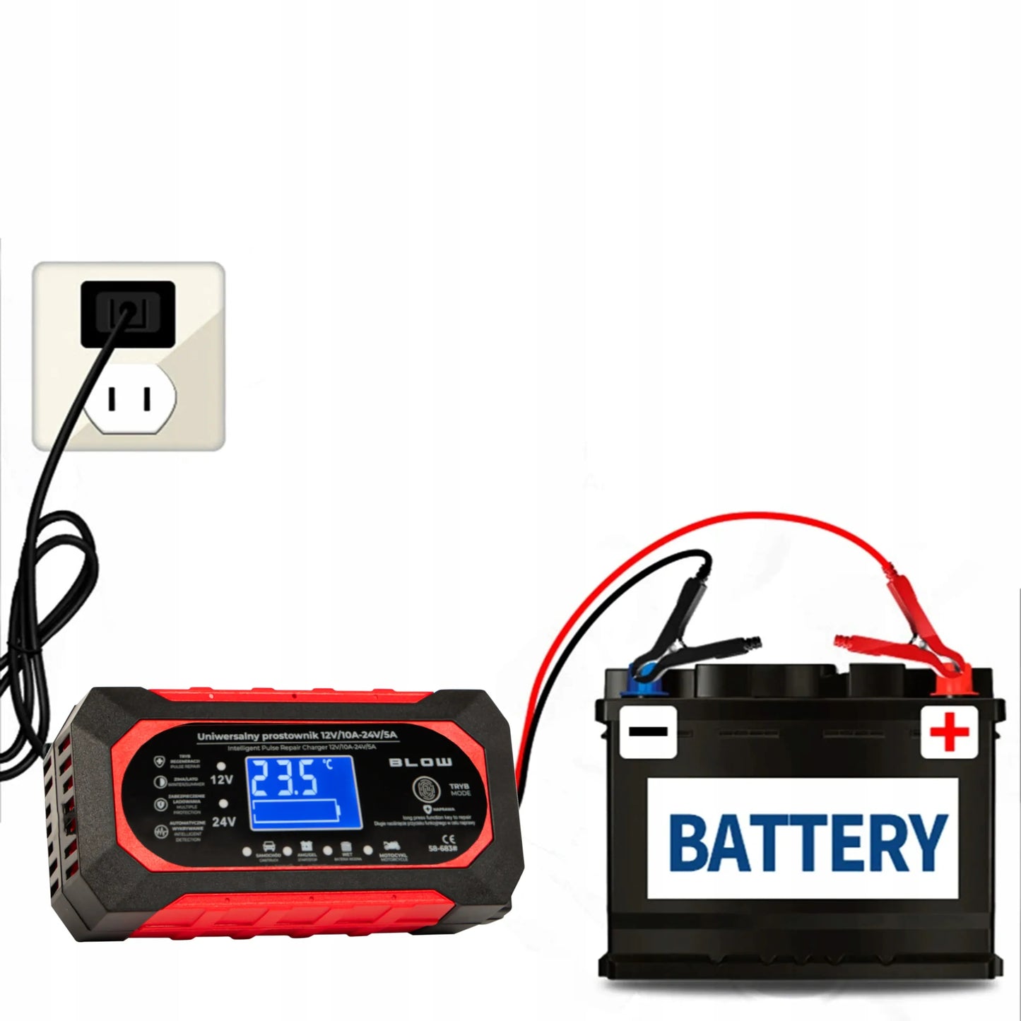 GALINGAS AUTOMATINIS AUTOMOBILINIS ĮKROVIKLIS AKUMULIATORIŲ REMONTAS 24V 12V 10A