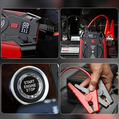 Galingas automobilinis paleidimo įrenginys „Power Bank“ su žibintu, 20 000 mAh, 12 V
