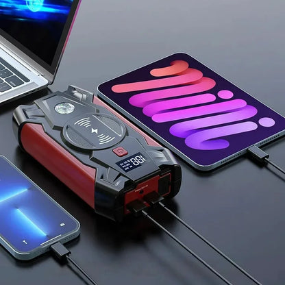 Galingas automobilinis paleidimo įrenginys „Power Bank“ su žibintu, 20 000 mAh, 12 V