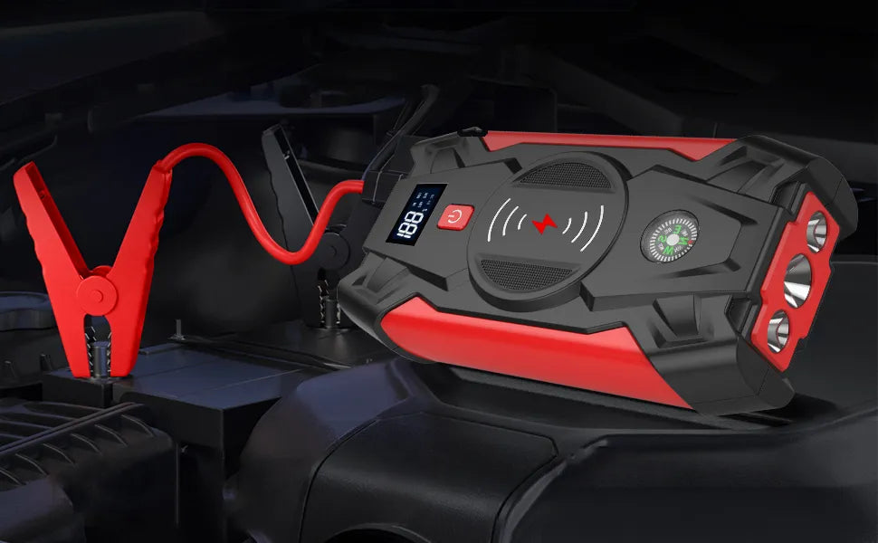 Galingas automobilinis paleidimo įrenginys „Power Bank“ su žibintu, 20 000 mAh, 12 V