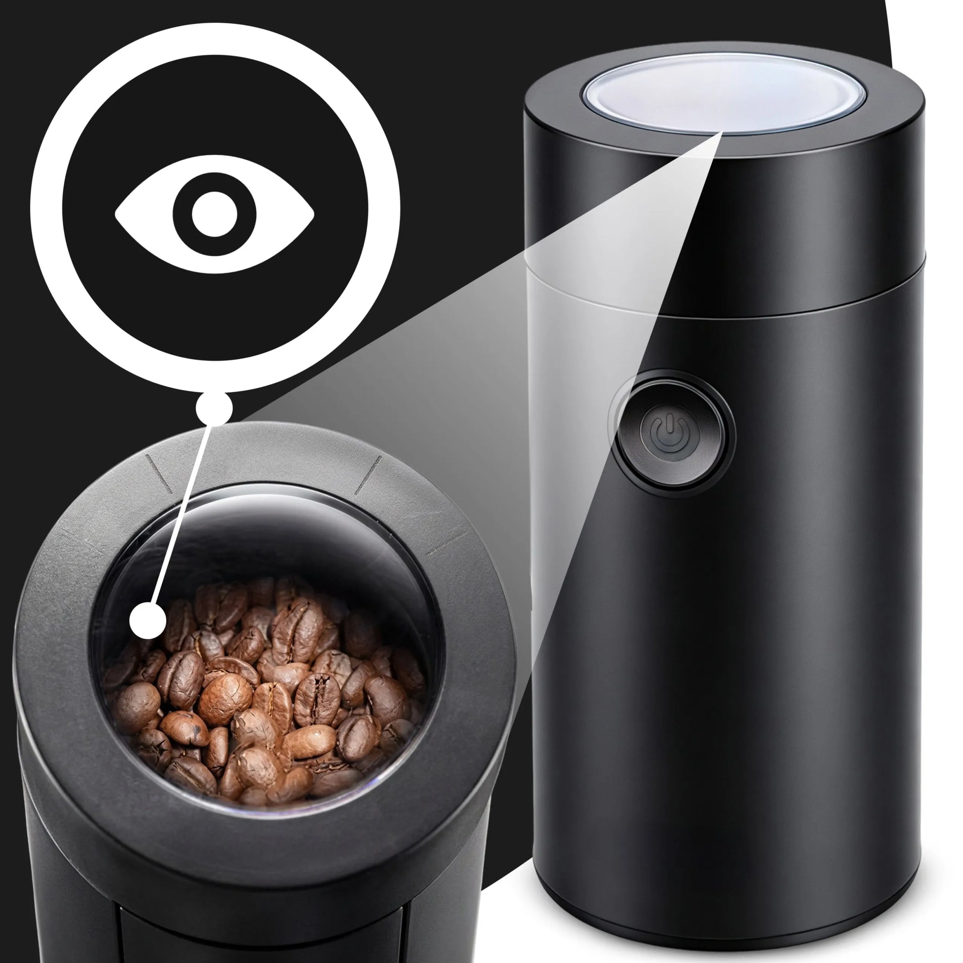 Galingas elektrinis kavos, cukraus, riešutų ir grūdų malūnėlis GRINDER 150 W