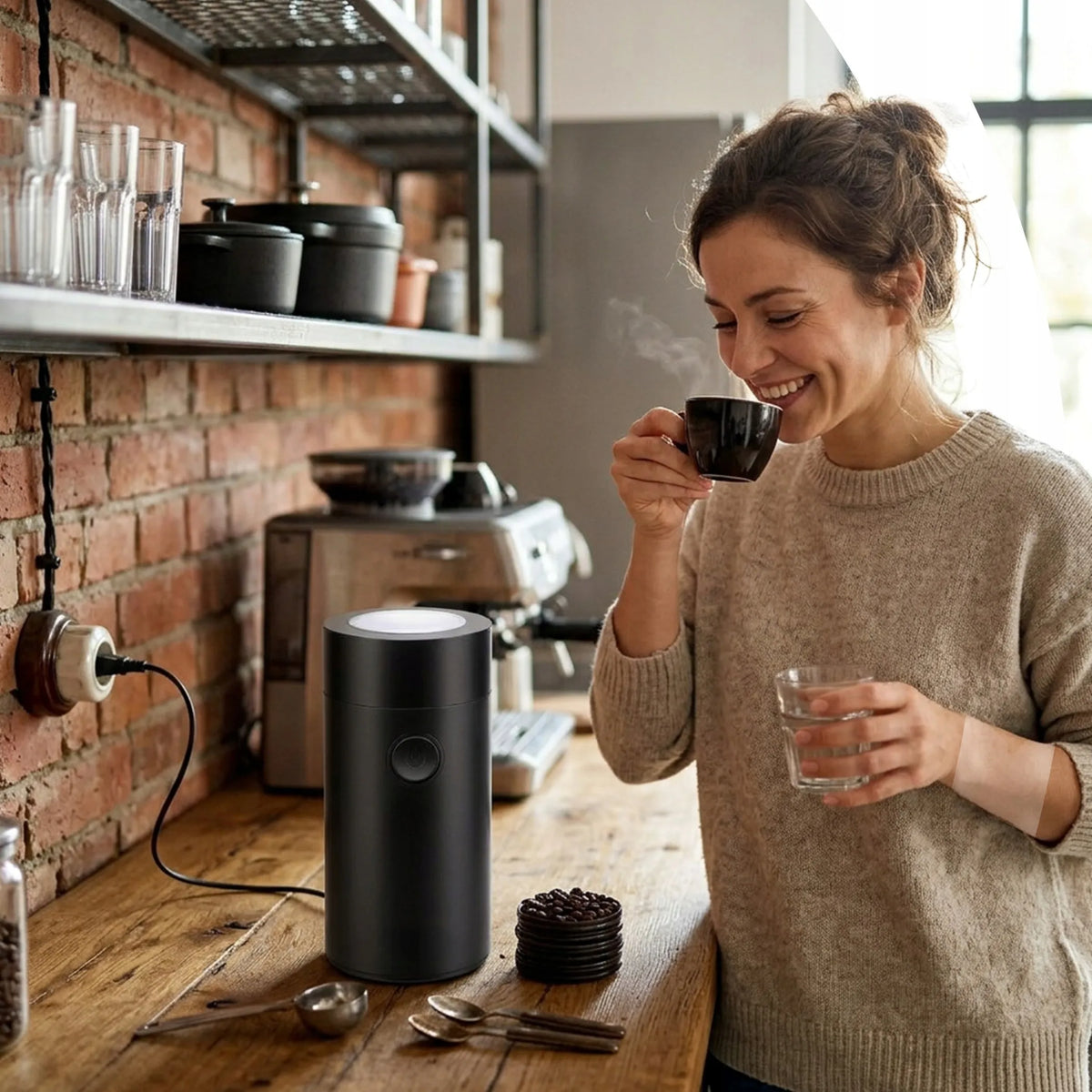 Galingas elektrinis kavos, cukraus, riešutų ir grūdų malūnėlis GRINDER 150 W