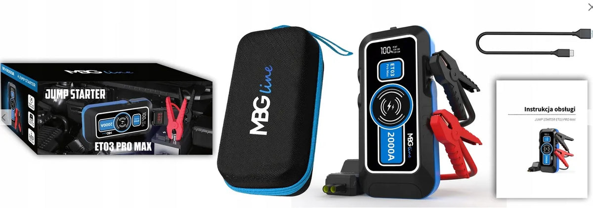 Galingas MBG line ET03 PRO MAX Jump Starter paleidėjas 20000 mAh QC3.0 LED