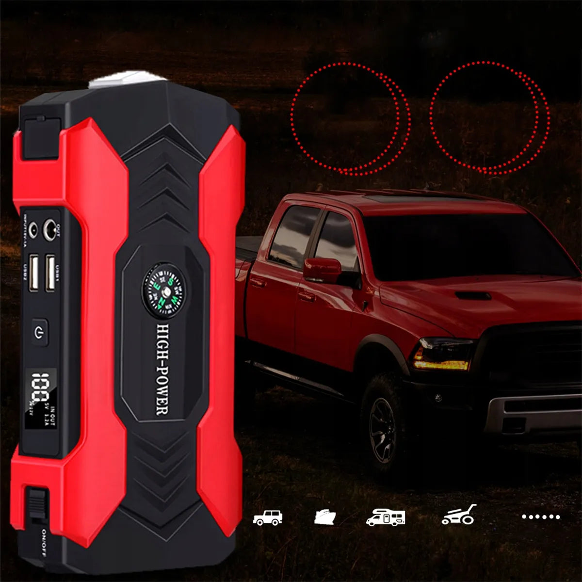 Galingas paleidiklis Jump Starter Booster Powerbank 28000 mAh