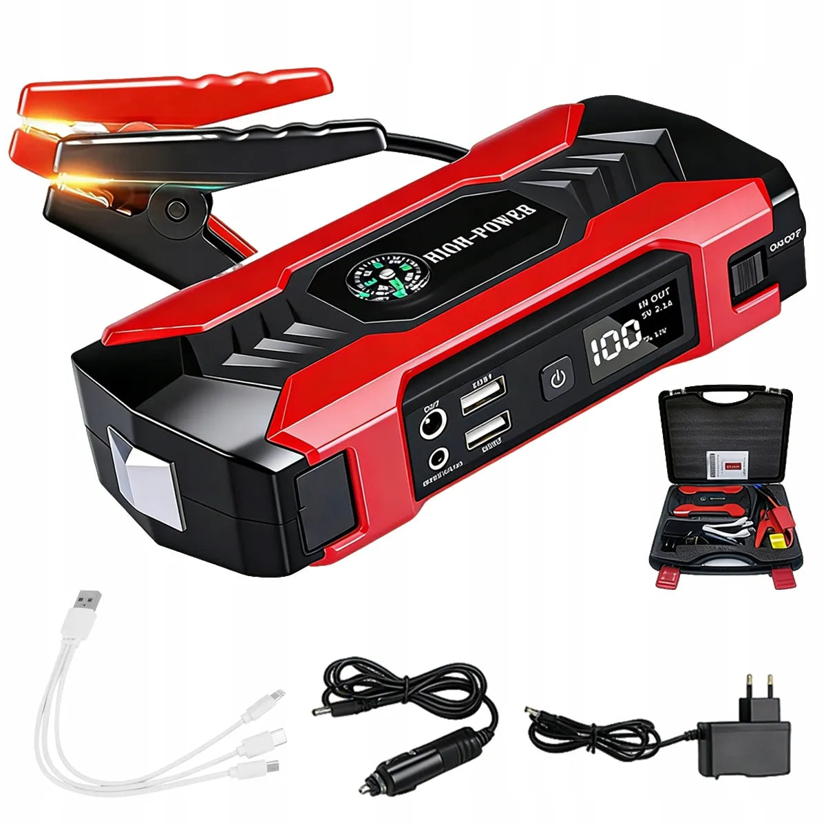 Galingas paleidiklis Jump Starter Booster Powerbank 28000 mAh