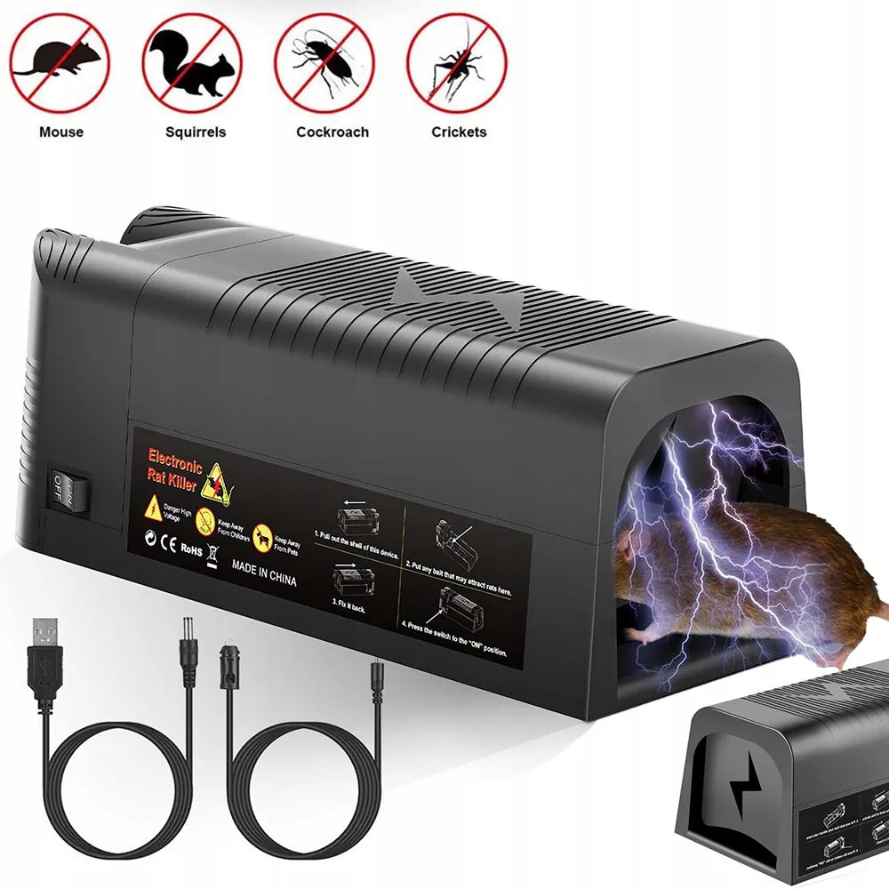 Galingi elektriniai spąstai pelėms ir žiurkėms – efektyvus graužikų naikinimo įrenginys