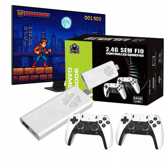 „Game Stick F10 Retro“ žaidimų konsolė, 64 GB, 4K, 31 000 žaidimų, 2 valdikliai, HDMI, „plug & play“
