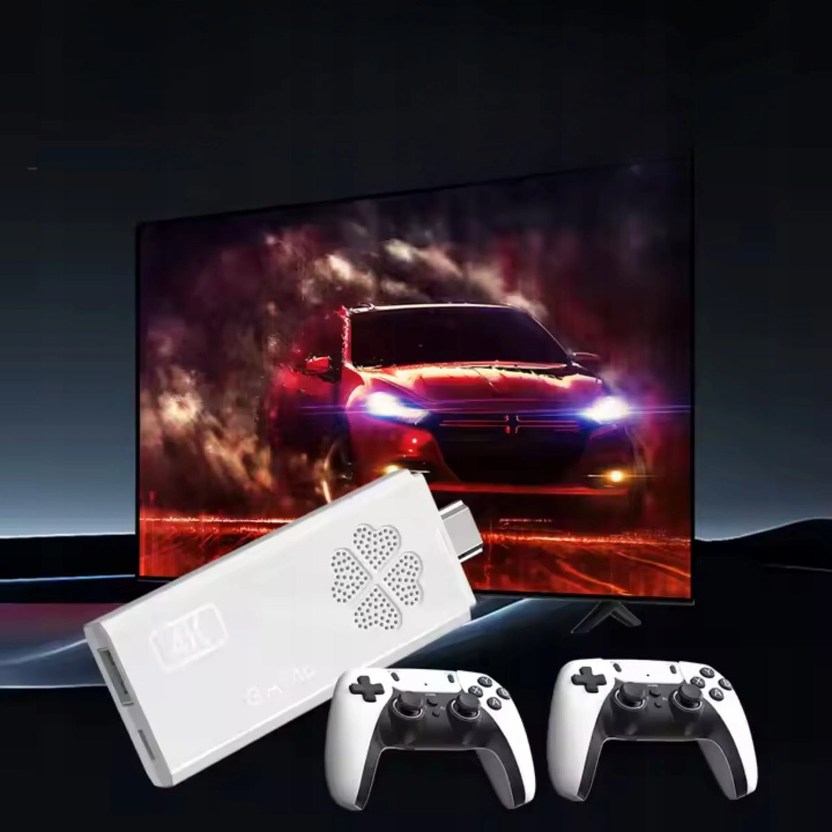 „Game Stick F10 Retro“ žaidimų konsolė, 64 GB, 4K, 31 000 žaidimų, 2 valdikliai, HDMI, „plug & play“
