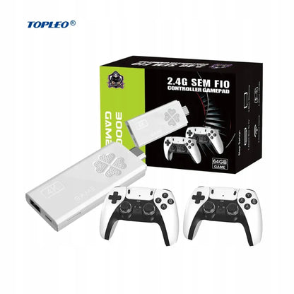 „Game Stick F10 Retro“ žaidimų konsolė, 64 GB, 4K, 31 000 žaidimų, 2 valdikliai, HDMI, „plug & play“