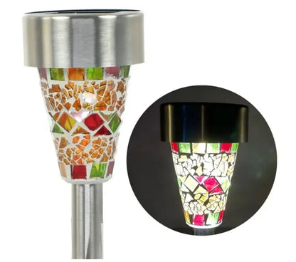 Gardenic dekoracinis saulės energija maitinamas LED šviestuvas mozaikos raštu, 37 cm