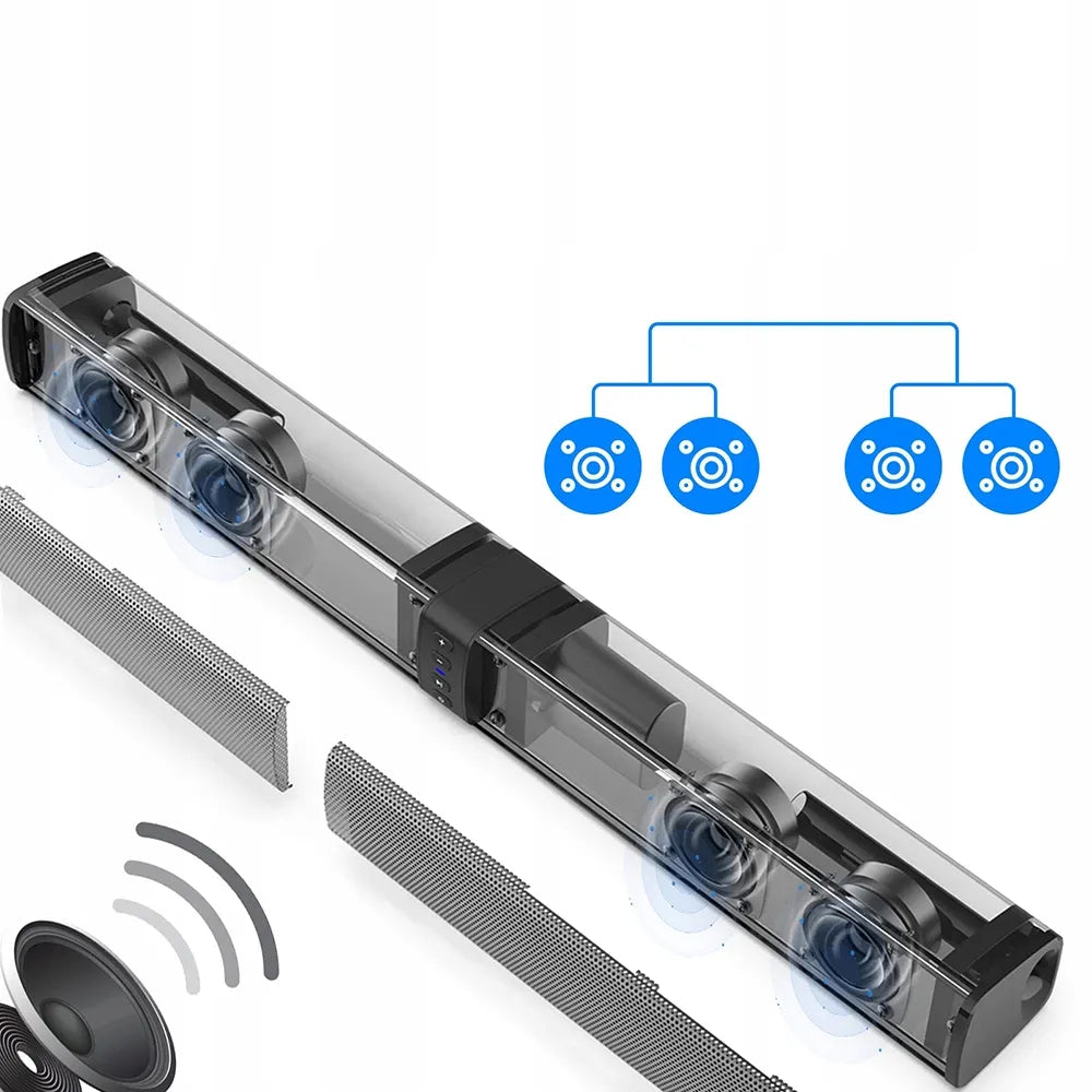 Garso juosta su nuimamu RGB garsiakalbiu televizoriui, USB, HDMI
