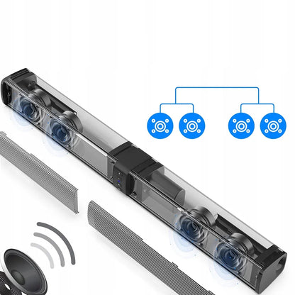 Garso juosta su nuimamu RGB garsiakalbiu televizoriui, USB, HDMI