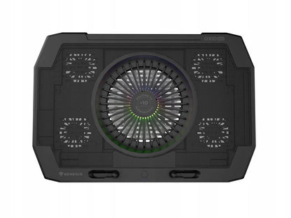 GENESIS Oxid 850 nešiojamojo kompiuterio aušinimo stovas, iki 17,3″, 2500 aps./min., juodas
