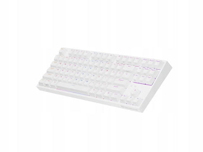 „Genesis Thor 404 TKL“ mechaninė žaidimų klaviatūra, USB, JAV tarptautinis QWERTY, balta, „Gateron Yellow“