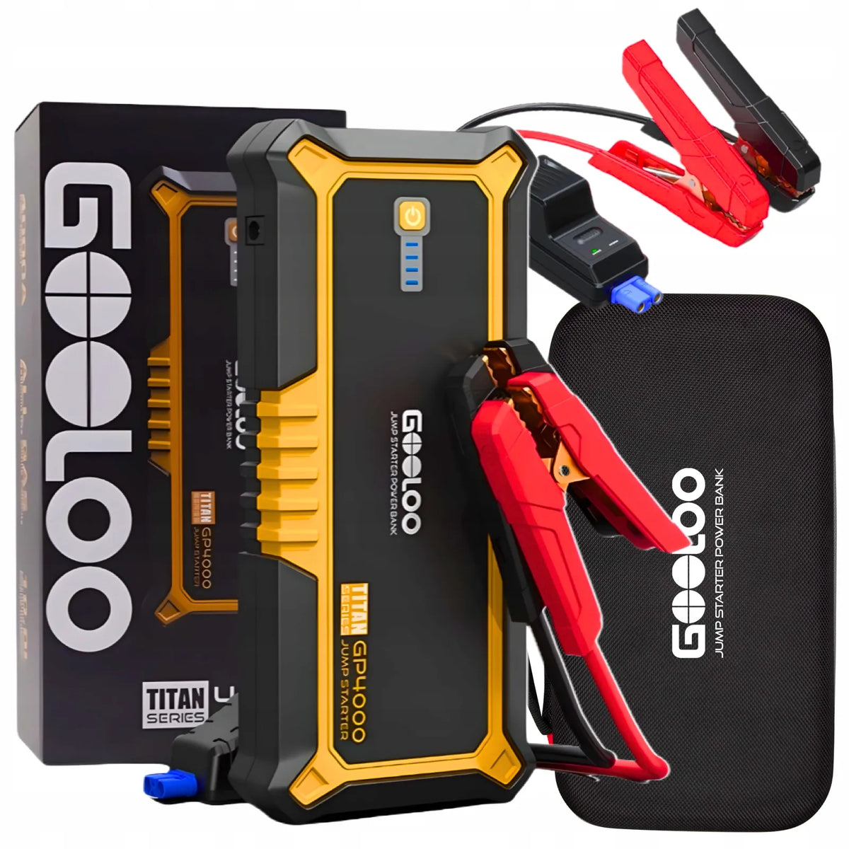 GOOLOO GP4000 4000 A automobilinis užvedimo įrenginys ir powerbankas