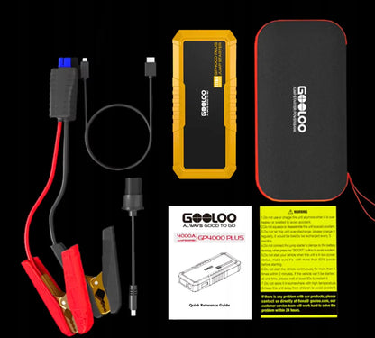 GOOLOO GP4000 PLUS automobilinis paleidimo įrenginys ir išorinė baterija, 4000 A, 20 000 mAh