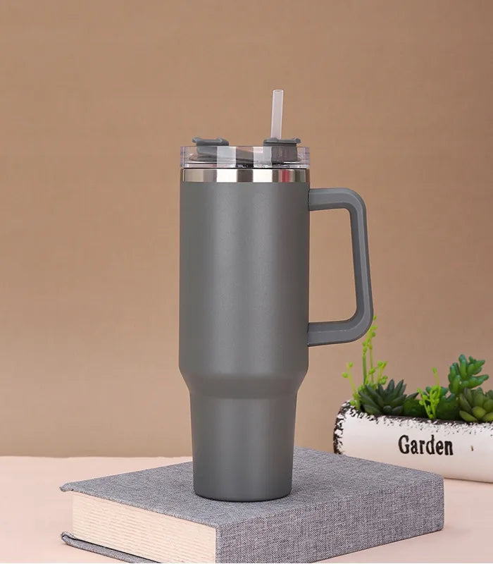Gordon didelis termopuodelis su šiaudeliu, nerūdijantis plienas, XXL 1200 ml + šiaudelis