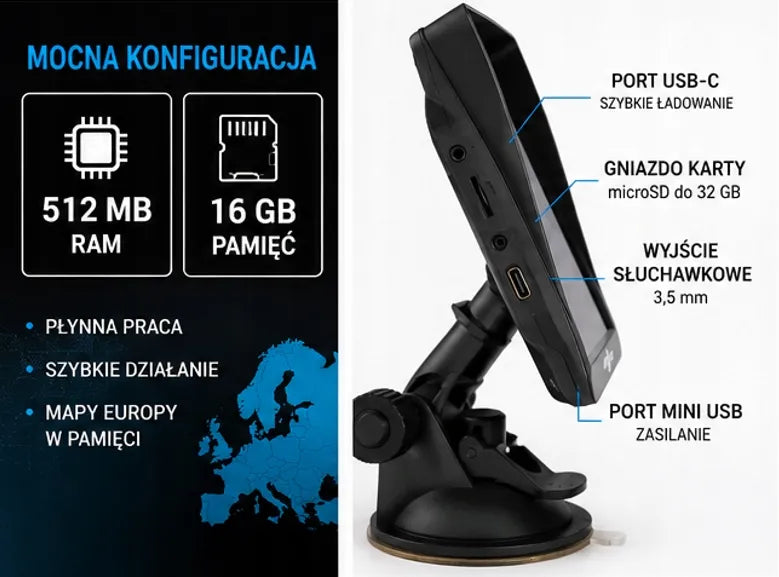 GPS navigacija 7" Truck EU sunkvežimiams TIR BUS autobusams ir lengviesiems automobiliams Gps4Drive 798