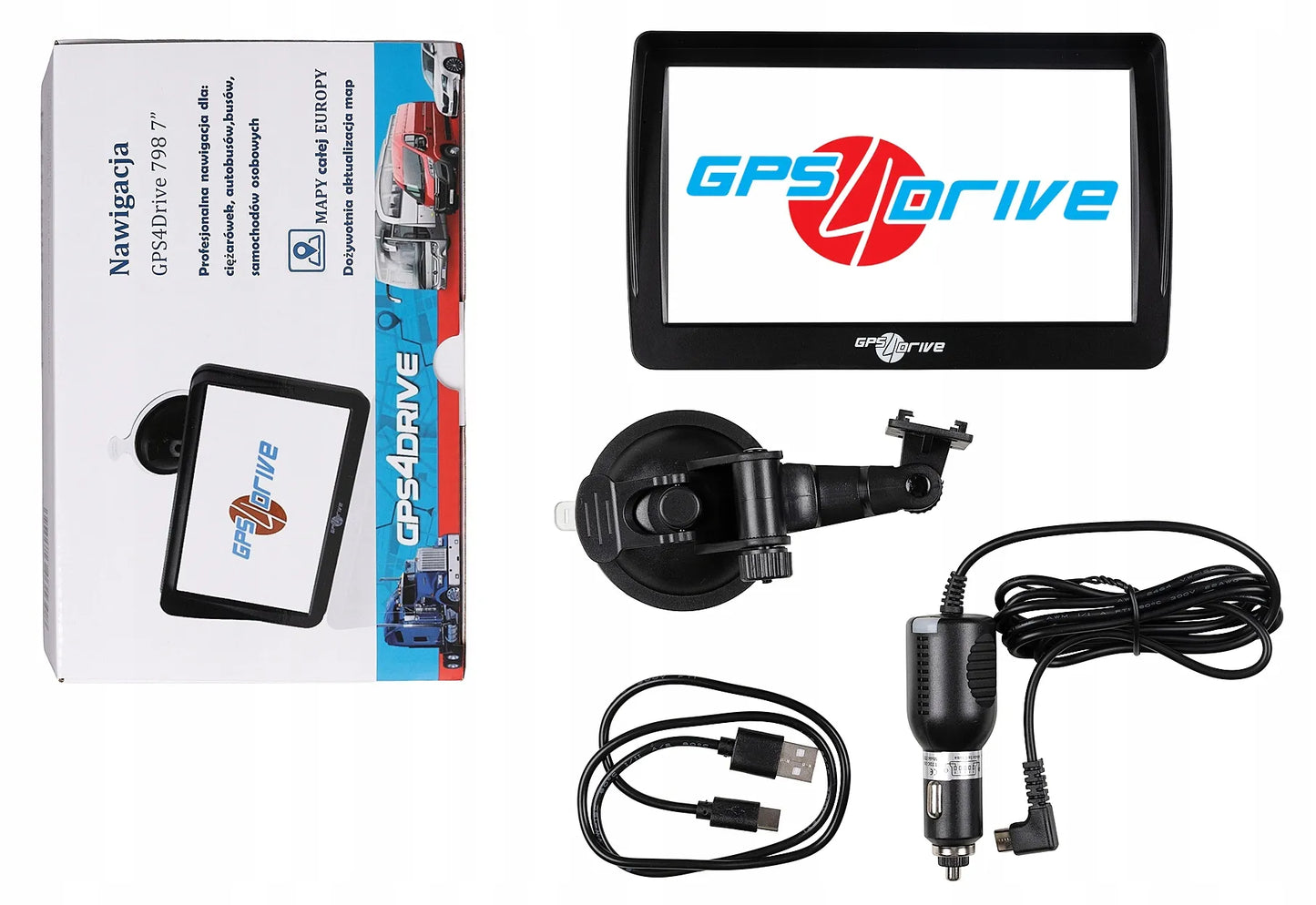 GPS navigacija 7" Truck EU sunkvežimiams TIR BUS autobusams ir lengviesiems automobiliams Gps4Drive 798
