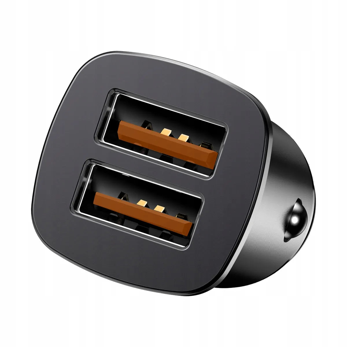 Greitas automobilinis įkroviklis BASEUS 2x USB QC 30W LED aliuminis