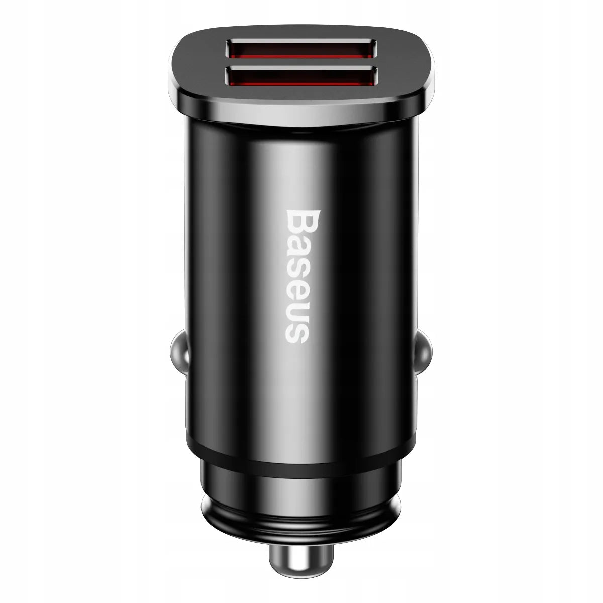 Greitas automobilinis įkroviklis BASEUS 2x USB QC 30W LED aliuminis