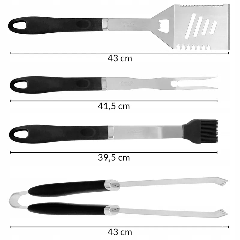 Grilio įrankių rinkinys, nerūdijančio plieno BBQ aksesuarai, 5 vnt.