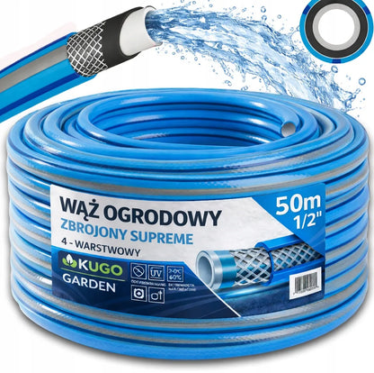 Guminė sodo žarna 1/2" 50m 4 sluoksnių SUPREME armuota, pagaminta Lenkijoje