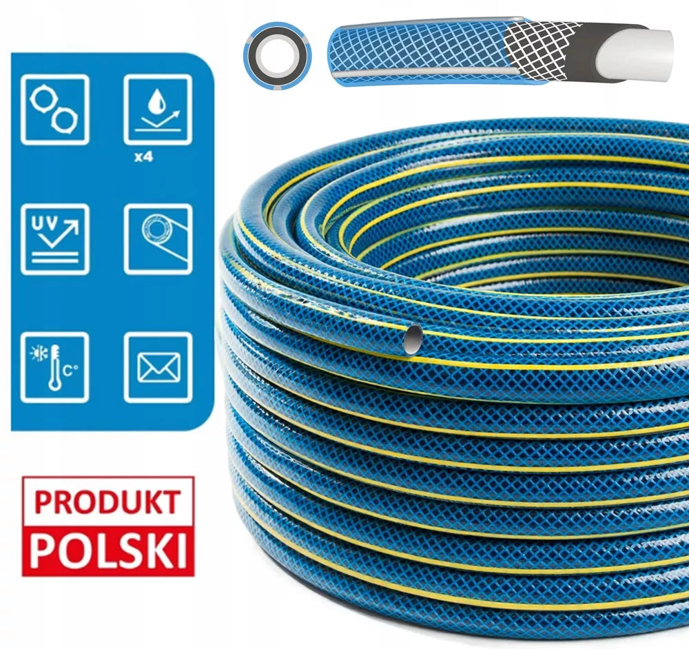 Guminė sodo žarna 3/4" 50m 4 sluoksnių armuota, lenkiškos gamybos