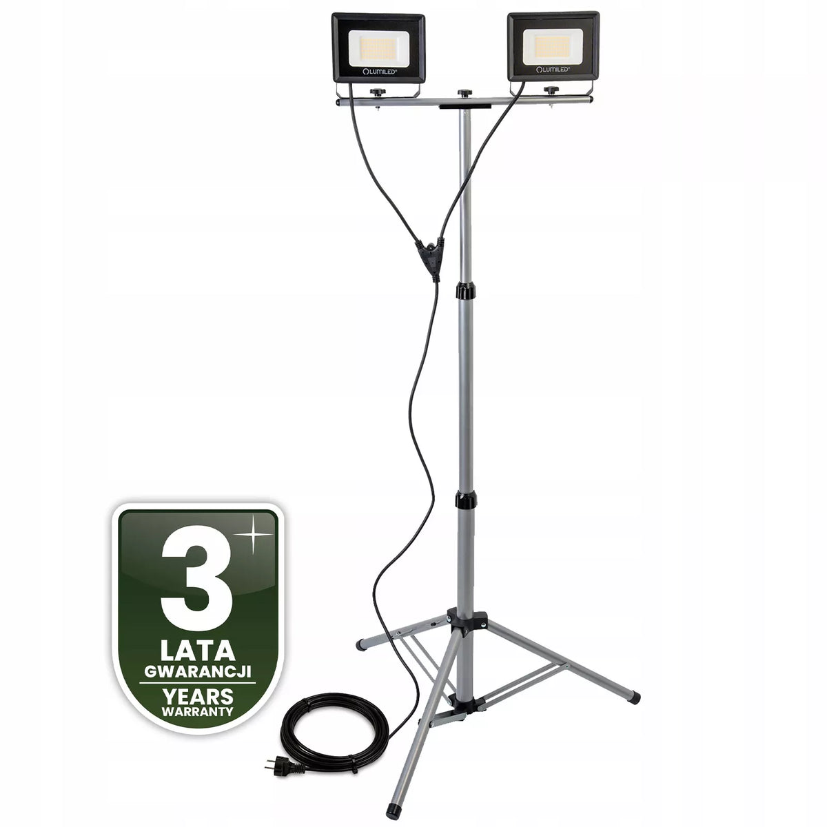 HALOGENŲ RINKINYS LED prožektorius, stovas 2x50W darbo statybinis galingas