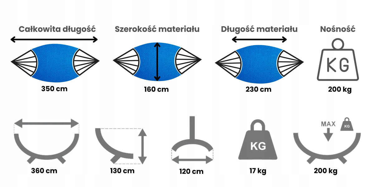 Hamakas su aliumininiu stovu POTENZA