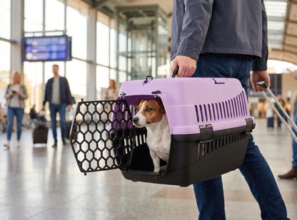 Happet Abba S violetinis transporteris šunims ir katėms, 33 × 50 × 33 cm, automobiliui