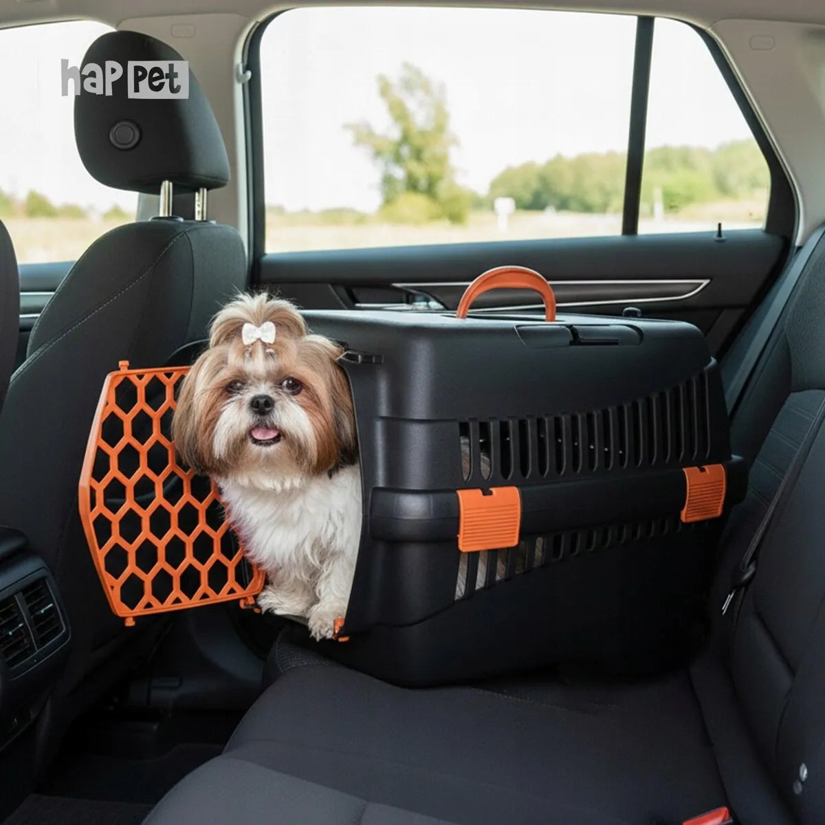 Happet TEDDY S transporteris katei, šuniui ar triušiui, 50 × 33 × 33 cm, oranžinis