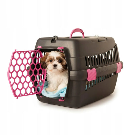 Happet TEDDY S transporteris katei, šuniui ar triušiui, automobiliui, 50 × 33 × 33 cm, fuksijos spalvos