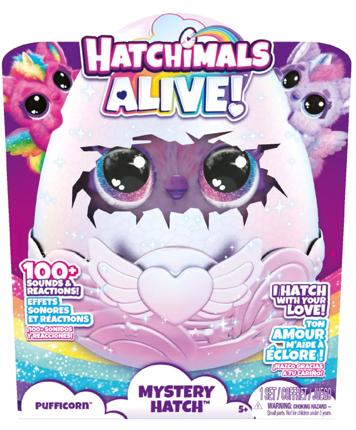 HATCHIMALS ALIVE MYSTERY PUFFICORN – interaktyvus staigmenos kiaušinis Misty arba Snowy