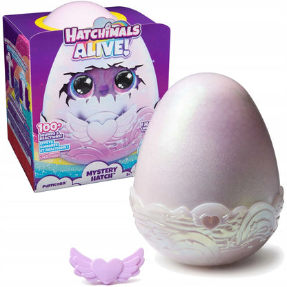 HATCHIMALS ALIVE MYSTERY PUFFICORN – interaktyvus staigmenos kiaušinis Misty arba Snowy