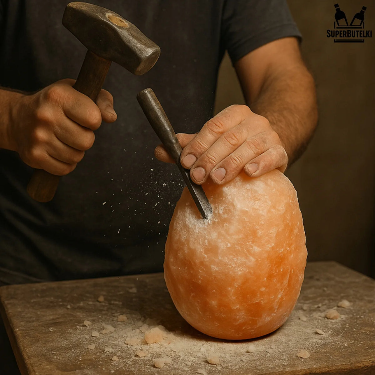 Himalajų druskos lempa 3–5 kg, rožinė, su E14 lempute