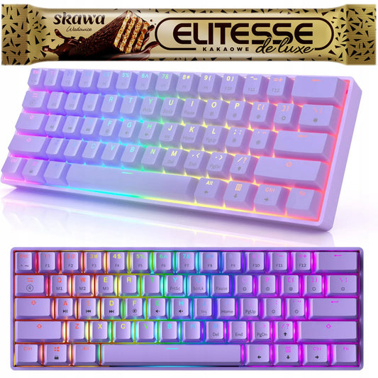 HKKB GK61 mechaninė žaidimų klaviatūra 60 proc. 61 klavišas RGB apšvietimas