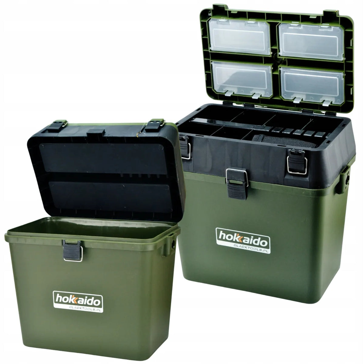 Hokkaido 3 viename žvejybos dėžė su sėdyne, taburetė, pertvaromis ir dėžutėmis