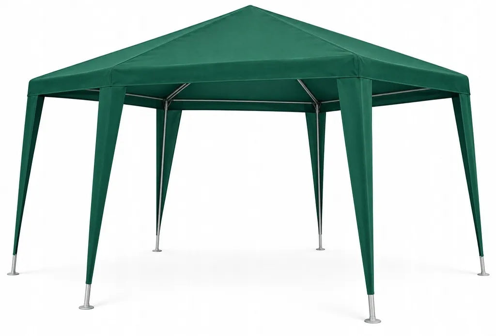 „Holla Garden“ žalias sodo paviljonas-palapinė 4 × 4 m, šešiakampis, su 6 sienelėmis