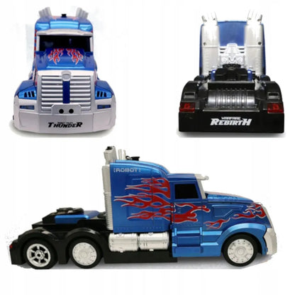 HollaKids 2 viename robotas „Autobot Optimus“ – automobilis-transformeris su nuotolinio valdymo pulteliu, USB įkrovimu ir akumuliatoriumi