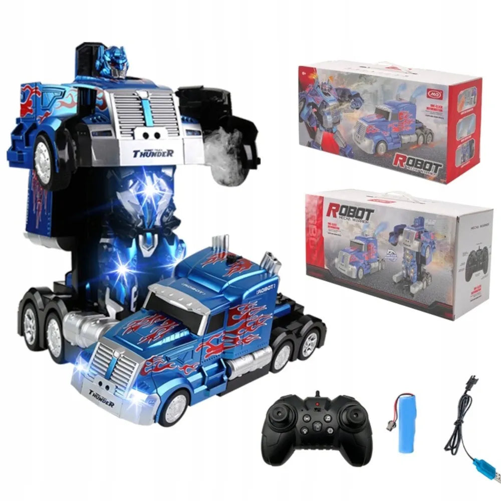 HollaKids 2 viename robotas „Autobot Optimus“ – automobilis-transformeris su nuotolinio valdymo pulteliu, USB įkrovimu ir akumuliatoriumi