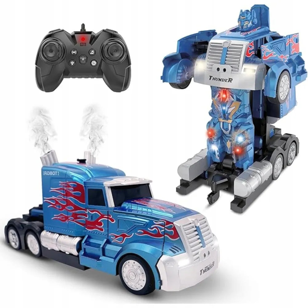 HollaKids 2 viename robotas „Autobot Optimus“ – automobilis-transformeris su nuotolinio valdymo pulteliu, USB įkrovimu ir akumuliatoriumi