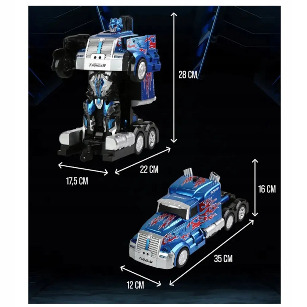 HollaKids 2 viename robotas „Autobot Optimus“ – automobilis-transformeris su nuotolinio valdymo pulteliu, USB įkrovimu ir akumuliatoriumi