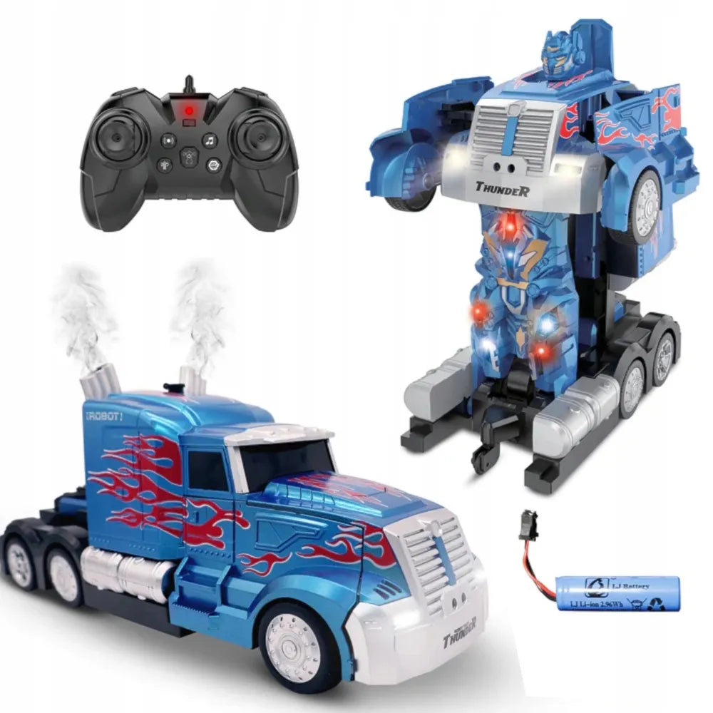 HollaKids 2 viename robotas „Autobot Optimus“ – automobilis-transformeris su nuotolinio valdymo pulteliu, USB įkrovimu ir akumuliatoriumi