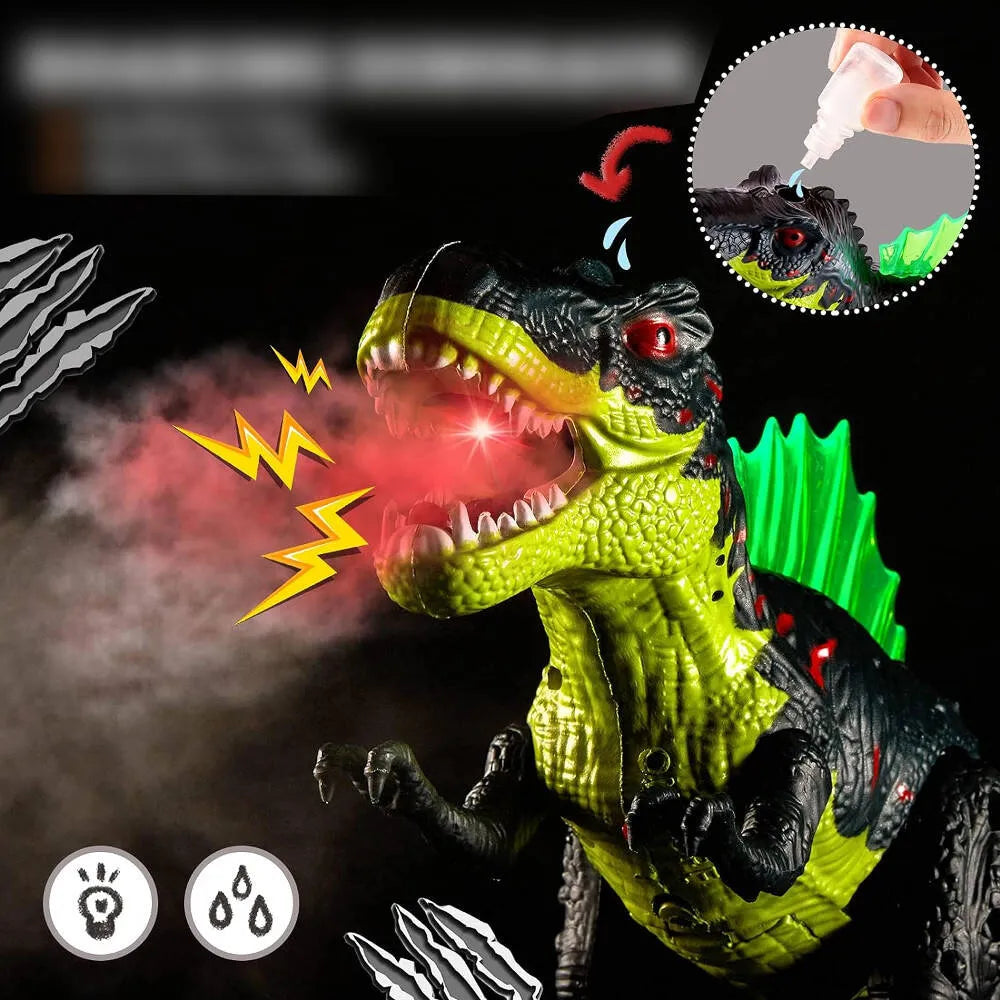 HollaKids interaktyvus T-Rex dinozauras XXL – šviečia, riaumoja, juda ir skleidžia garus