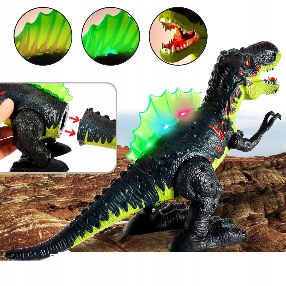 HollaKids interaktyvus T-Rex dinozauras XXL – šviečia, riaumoja, juda ir skleidžia garus