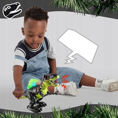 HollaKids interaktyvus T-Rex dinozauras XXL – šviečia, riaumoja, juda ir skleidžia garus