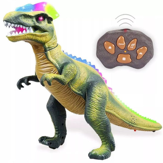 HollaKids nuotoliniu būdu valdomas kovinis T-Rex dinozauras, vaikšto, riaumoja, šviečia ir šoka